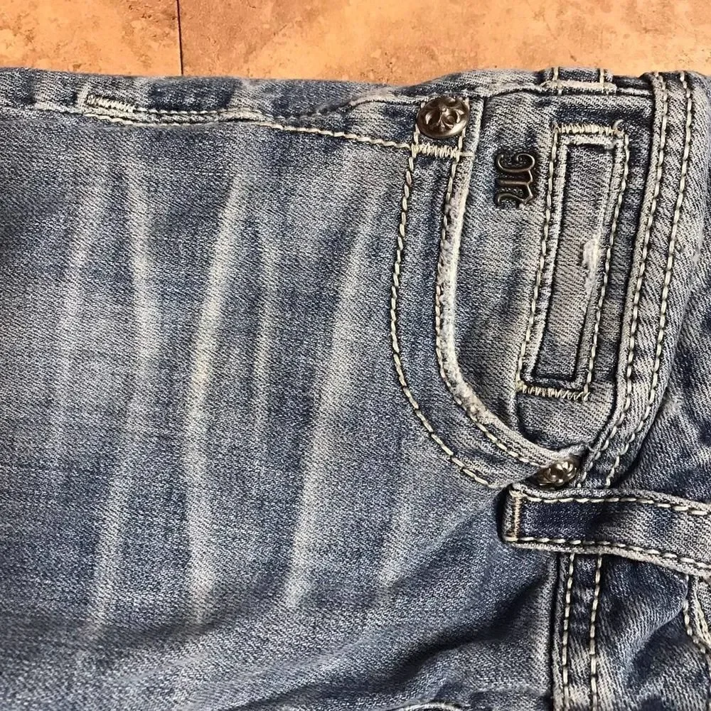 Miss Me Angel Wings Denim Capri